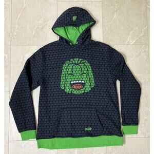 Official Jelly Hoodie Sz Large Pullover Black Green Gaming YouTube‎ Y2K